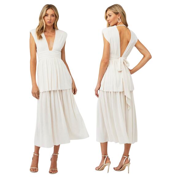 Sabina Musayev Dresses & Skirts - Sabina Musayev Ophelia Dress Pleated Shimmer Bridal Cocktail Party Regency S